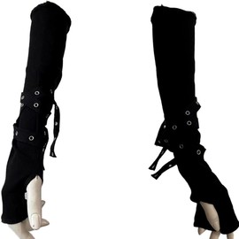 Punk Gothic Hand Gloves Elastic Long Fingerless Sleeve Elastic Sun Protection Arm Sleeve Elbow Length Sleeve Elbow Length Sleeve UV Protective Arm Cover