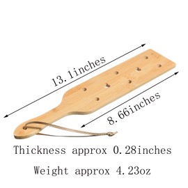 13.1inch Bamboo Paddle with Airflow Holes,Solid Durable Wooden Lightweight Paddle with Smooth Surface,Fraternity Or Sorority Greek Wood Paddle