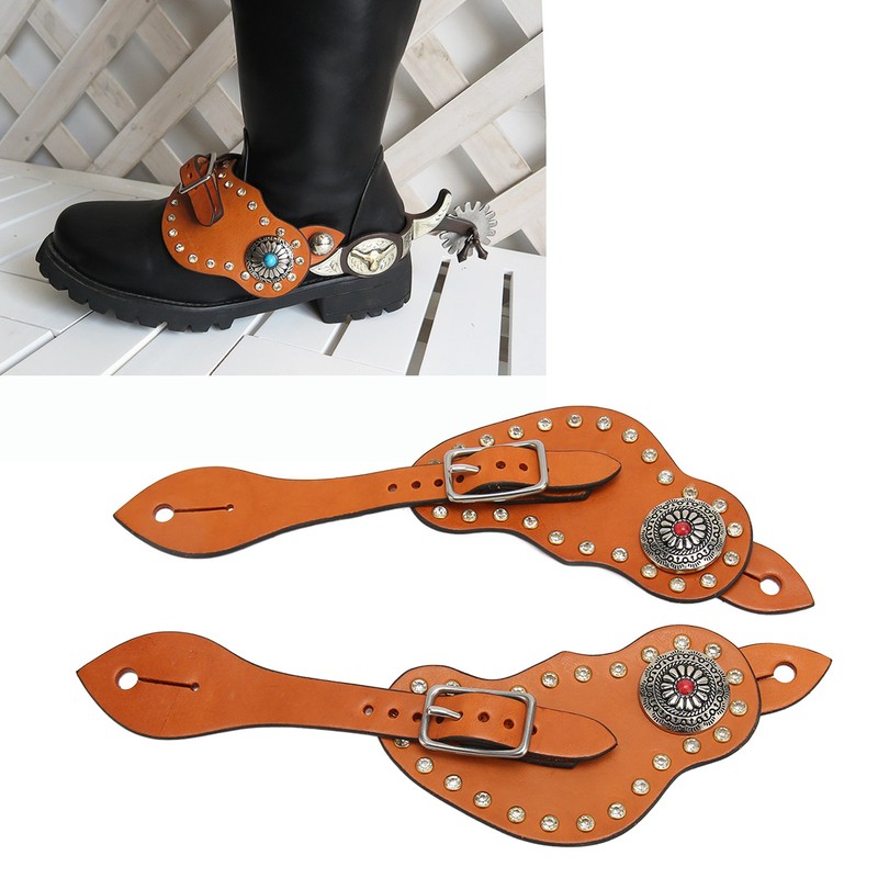 Spur Strap Artificial Leather Adjustable Western Spur Strap with Buckle