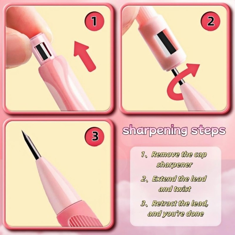 Inclock Handwriting thick mechanical pencils with grip: 2.0MM HB Pencil