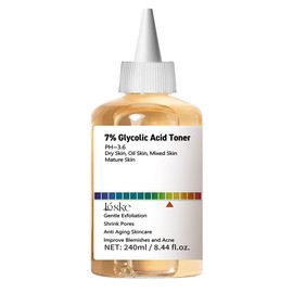 7% Glycolic Acid Face Exfoliating Toner for Clear Skin, Pore Minimizer, Radiant Complexion Enhancer, Daily Use Gentle Formula Suitable for All Skin Types