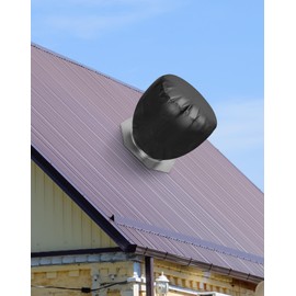 QWORK Turbine Roof Vent Cover House, 2 Pack Waterproof Oxford Roof Turbine Hoods Shield Canvas,Black Adjustable Drawstring Roof TurbineVentilatorCover, 20" x 20"