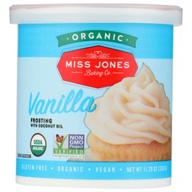 Miss Jones Baking Organic Buttercream Frosting, Perfect for Icing and Decorating, Vegan-Friendly: Vanilla (Pack of 1)