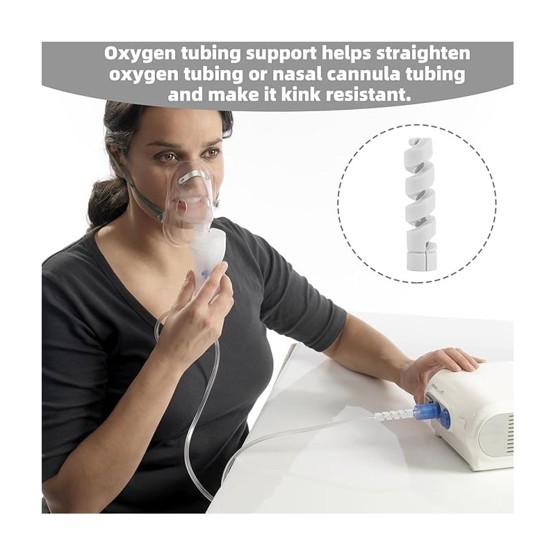 10 Pack Oxygen Tube Support Crimp Straightener, Oxygen Tubing Support