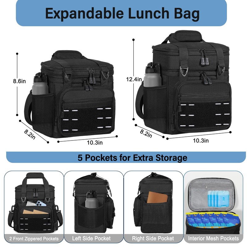 Lunch Box Cooler Bag - Tactical Insulated Lunchbox for Men