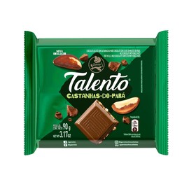 GAROTO Talento Chocolate 90 gr. each - PACK of 4. (Chocolate com Castanhas do Para, 4 Pack)