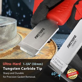 FIRSTINFO H5409B Tungsten Carbide Scraper | 1-1/4-Inch | Automotive Gasket, Rust, Buildup Cleaning Blade Scraper Tool