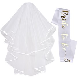 Lelengder bride to be decorative accessories for the hen party, sash and white veil with comb the for bride to be, team bride