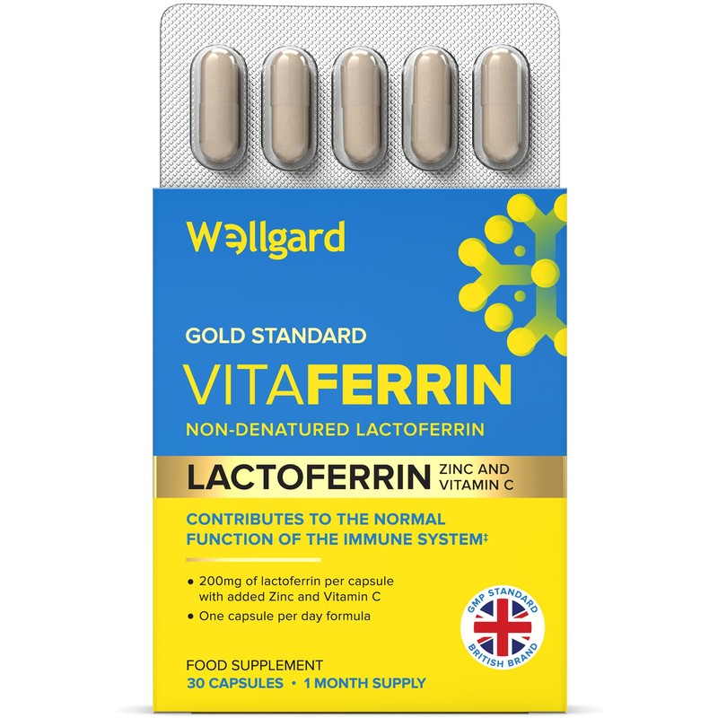 Wellgard Vitaferrin – Triple Action Immune Supplement with Lactoferrin, Zinc