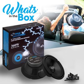 Pyle 8 Inch Car Midbass Woofer - 360 Watt High Powered Car Audio Sound Component Speaker System w/High-Temperature Kapton Voice Coil, 200Hz-5kHz Frequency, 94 dB, 8 Ohm, 35 oz Magnet - PDMR8