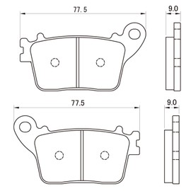 Daytona Motorcycle Brake Pad Golden Pad X (Sintered Metal Pad) CBR1000R(12-14) CBR600RR (21) GSX-R1000R (19-22) GSX-R750 (11-16) ZX-10R ABS (11-20) ZX-10RR (17) -21) Z X-6R [ZX636] (19-21), etc. For