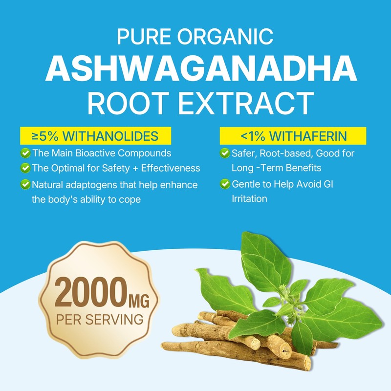 Ashwagandha Gummies 2000mg for Women Men - Sugar Free, Vegan