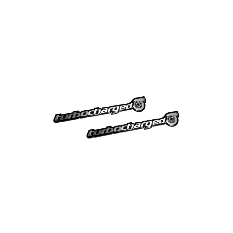 ERPART 2 x (Pair/Set) Turbo TURBOCHARGED Aluminum Emblems Badges for