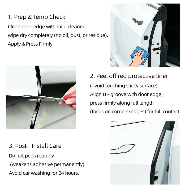 Aroilder Self-Adhesive Car Door Edge Guards - U Channel Rubber