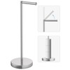 Evolvegoods Brushed Nickel Toilet Paper Holder Stand, Freestanding Toilet Paper