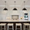 Karjearl Black Pendant Light Fixtures, 15.7 Inch Large Dome Pendant