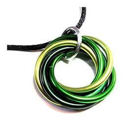 Mobii Necklaces (Multicolor) Pendant Combos, Fidget Infinity Loop Forever Spiral Jewelry (Satin Cord 18-20in, Greens, Medium)