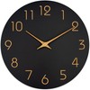 Mosewa Wall Clock 8 Inch Black Battery Operated Silent Non