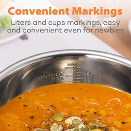 Stainless Steel Inner Pot Replacement Insert Liner Accessory Compatible with Ninja Foodi 8 Quart, By Sicheer