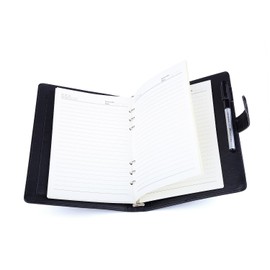 Bestoo A5 Leather Notebook, Refillable Loose-Leaf Business Notebook, Conference Folder, Travel Diary, 100 Thick Pages