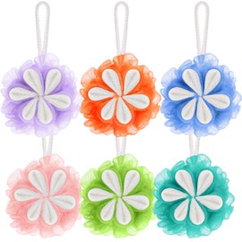 FuWeave 6 Pack Bath Loofah Sponge Shower Loofahs Bath Sponges for Shower Exfoliating Body Scrubber Spa Gifts for Women Bathroom Cleaning Bathing Accessories Men(Multicolor)
