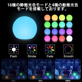 COOLEAD LED Underwater Light, Floating Light, IP68 Waterproof, Remote Control, 16 Colors Switch, Illumination, Pool, Bathroom, Aquarium, Garden, Pond, Set of 4