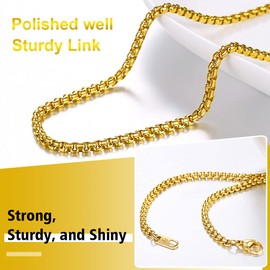 PROSTEEL Short Chain Men Women Gold Plated Necklace Jewelry 18Inch