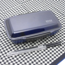 Yellow Studio 73773 Domed Lunch Box Set with Lid with Chopsticks and Cloth / 25EDGE Dome 1-Tier Lunch Set (Blue, Made in Japan