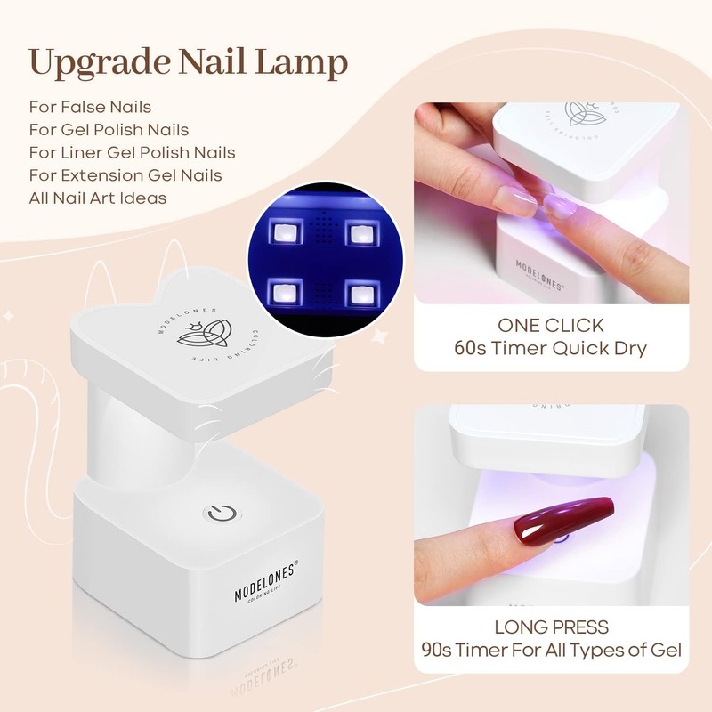 modelones Nail Tips and Glue Gel Kit, Pack of 500