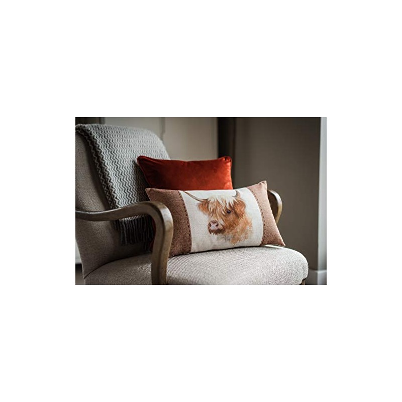 Evans Lichfield Hessian Cow Cushion Cover, White, 30 x 50cm