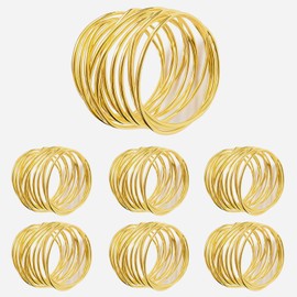 6 PCS Gold Metal Napkin Rings - Elegant Twisted Wire Napkin Holders for Dinner Parties, Weddings, and Table Decorations
