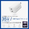 Elecom MPA-ACCP9335WH 35W Type-C 2 Port USB PD Charger Swing
