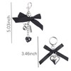 Silver Black Bow Keyring Keychain for Women Y2k Pendant Heart