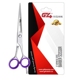 G4 J2 Japanese Barber Scissor for Hair Scissors Hair Trimming Razor Blue Rings Edge Cutting Haircut Shears Stainless Steel High Polish (5 Inch)