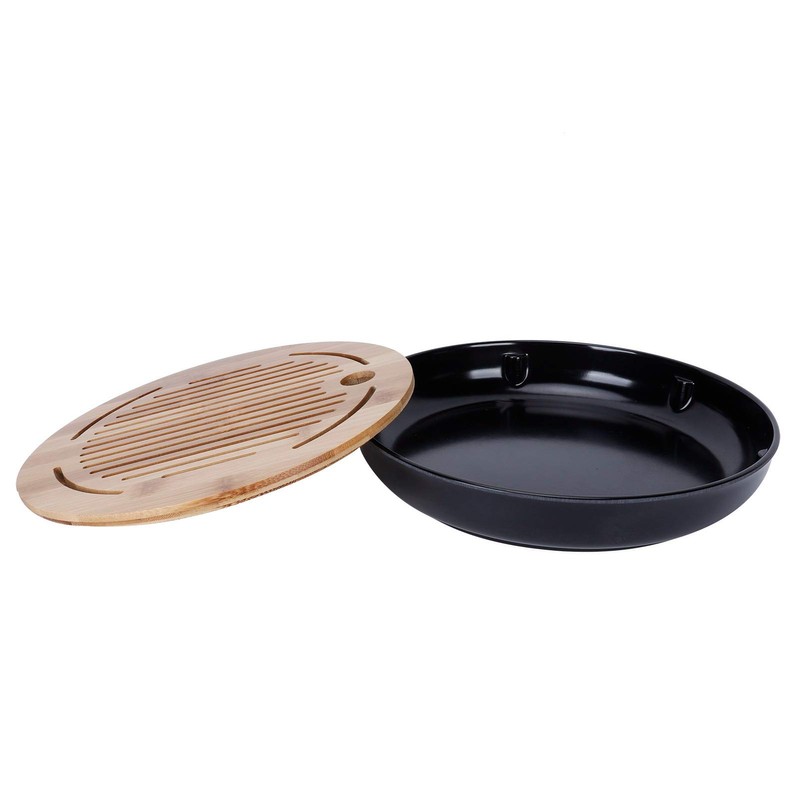 Bamboo Tea Tray, Portable Round Dry Tea Tray, Multifunctional Tea