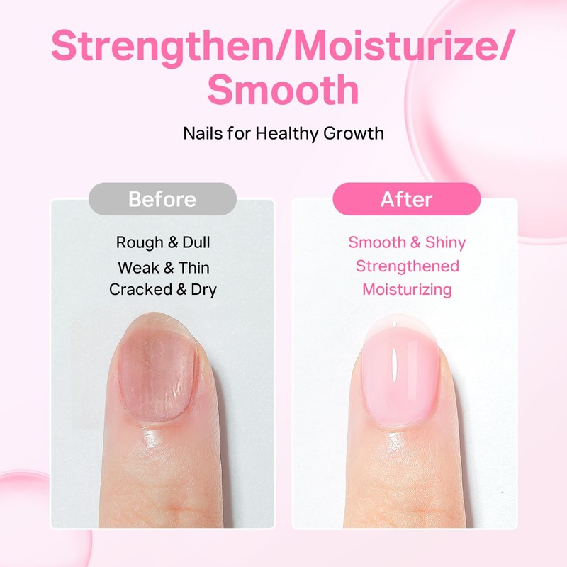 MIZHSE Pink Nail Hardener with Colour Extra Strong Nail Hardener
