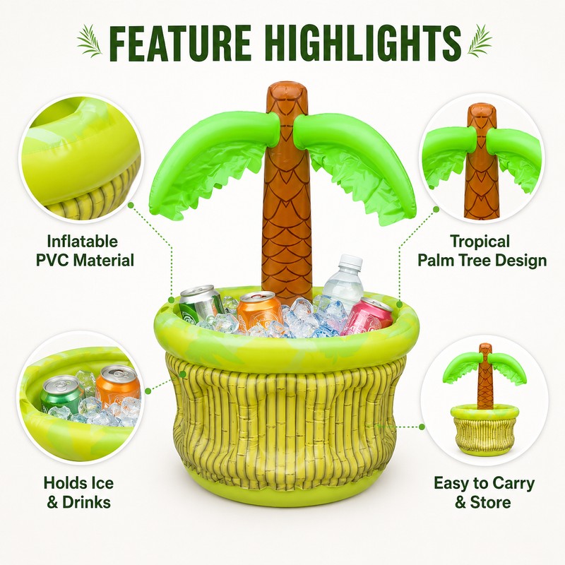 Inflatable Palm Tree Cooler for Pool Parties – PVC Tropical