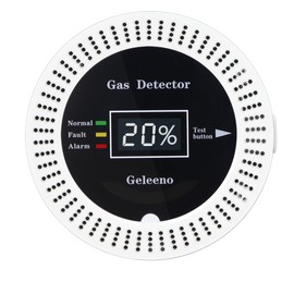 Geleeno Natural Gas Detectors, Home Gas Leak Alarm for LNG, LPG, Methane, Propane and Coal Gas Detection, Power Cable Plug-in Gas Monitoring with LCD Screen and Sound Alarm in Kitchen (Black)