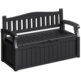 Homall 75 Gallon Outdoor Storage Benches Lockable Deck Box with Waterproof and UV Resistant, Waterproof Storage Box for Patio Furniture, Tools, Cushions (Black)
