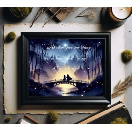 Aragorn & Arwen I would rather share, Quote Lord of the Rings Watercolor Art