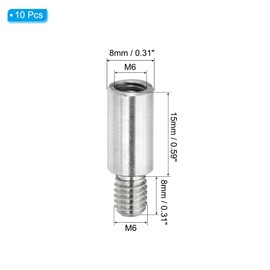 PATIKIL 10 Pcs M6x15+8mm Stainless Steel Standoff Extension Posts Screws,Metric Male Female Thread Adapters Spacer for PCB,Quadcopter Drone,Computer & Circuit Board Assortment Kit