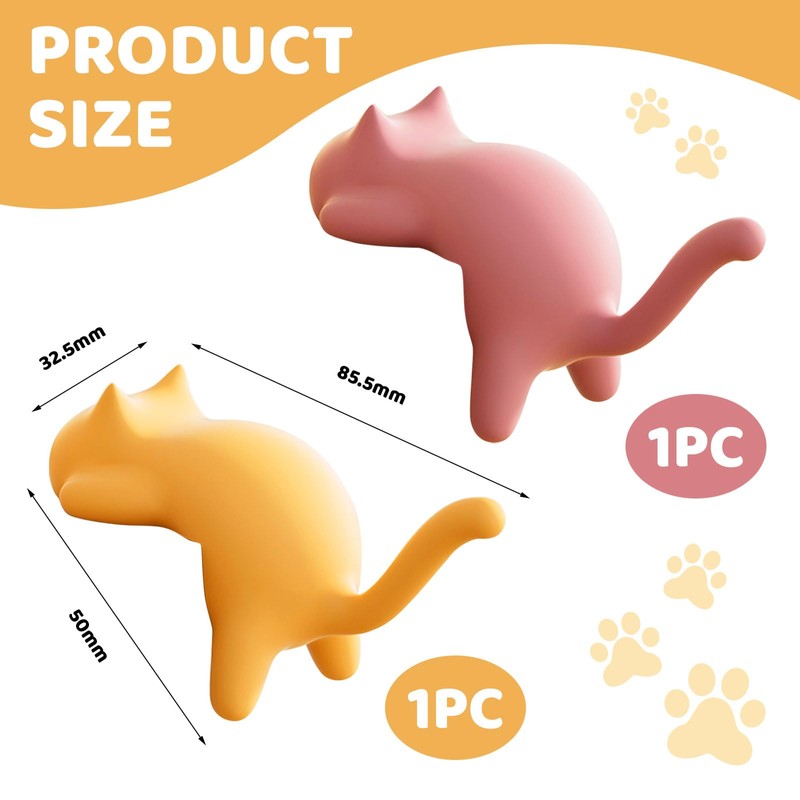Muorruo 2-pack cute cat desk edge hooks, table hangers without