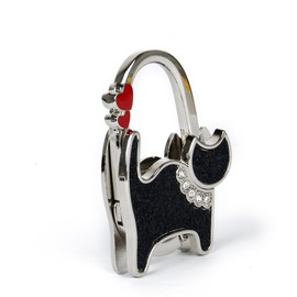 Ladies Table Bag Handbag Purse Hook Hanger Holder Cat Pattern Black, (f54g5)