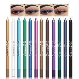 Holzsammlung 12 Colours Waterproof Matte Eyeshadow Pen Set, Metallic Eyeshadow Pen, Pearl Glitter Eyeshadow Pen, Long-Lasting and for Easy Application