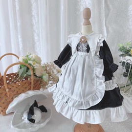 HAMRETHYPPZ 1/4 1/6 1/3 BJD Ball Joint Doll Dress Doll Costume Doll Maid Clothes Ball Joint Doll Dress Princess Dress Princess Skirt Black Cute Maid Skirt Cute Lolly Skirt Holiday Dress Skirt (Head,