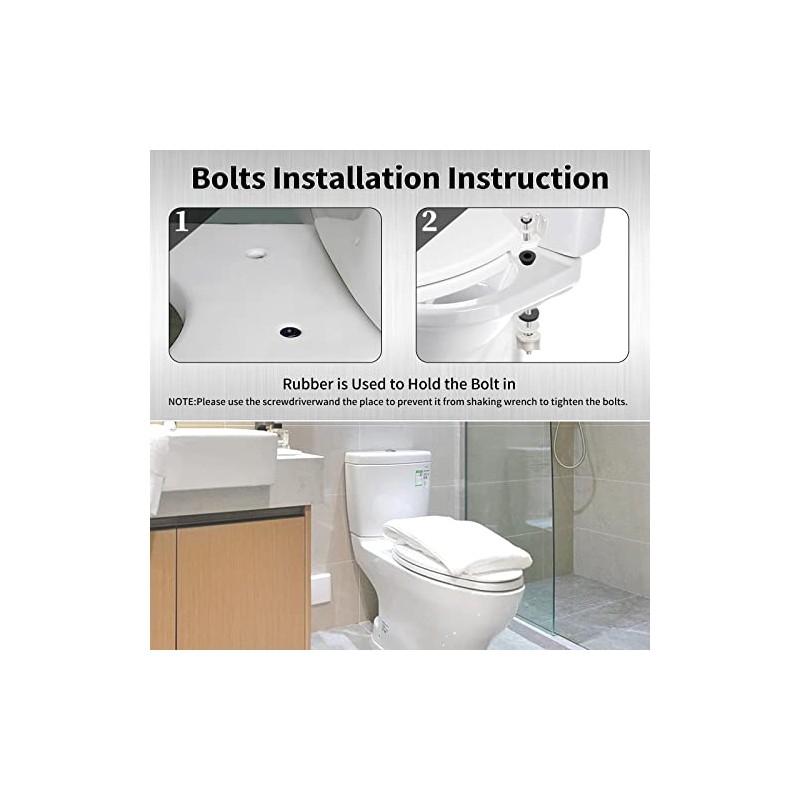 Universal Toilet Seat Hinge Bolts Kit, Heavy Duty Toilet Bolts,