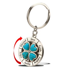 XinSiChen Hand Spinner Dice, Roulette, 4 Leaf Clover, Keychain, Stylish, Popular Rankings, Board Game, Funny, Killing Time, Toy, Stress Relief, For Children, Keyring, Car, Key Case, Women's, Men's,