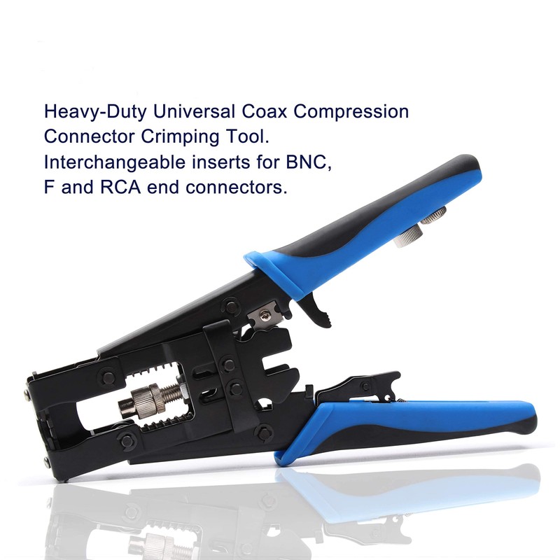 Delgada Coax Cable Crimper, 3 in 1 Multifunctional Compression Adjustable