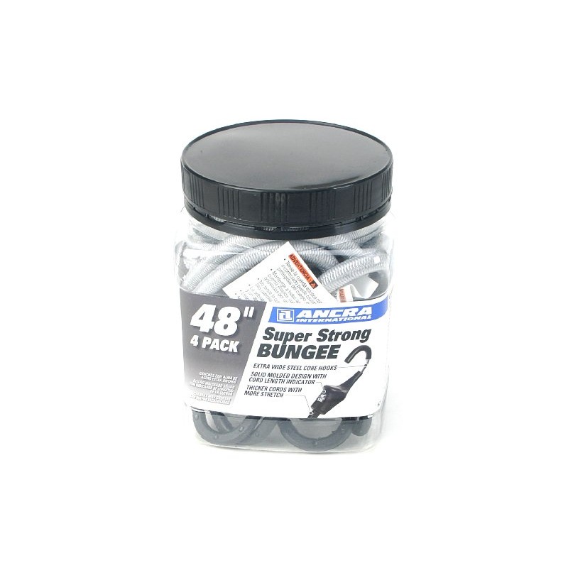 Ancra 95711 Super Strong Bungee Cords, Gray, 4-Pack, 48-Inch
