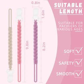 duludulu 5-Pack Silicone Pacifier Clip, One-Piece Silicone Pacifier Holder Clip for Boys & Baby Girl Binky Clips Rust-Free Holders Unisex Newborns Shower Birthday Gifts (Purple)